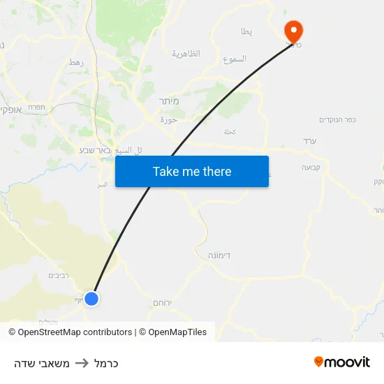 משאבי שדה to כרמל map