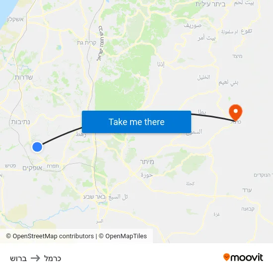 ברוש to כרמל map