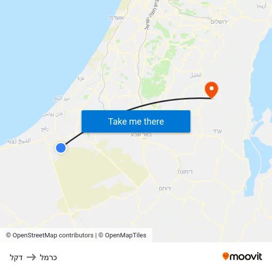 דקל to כרמל map