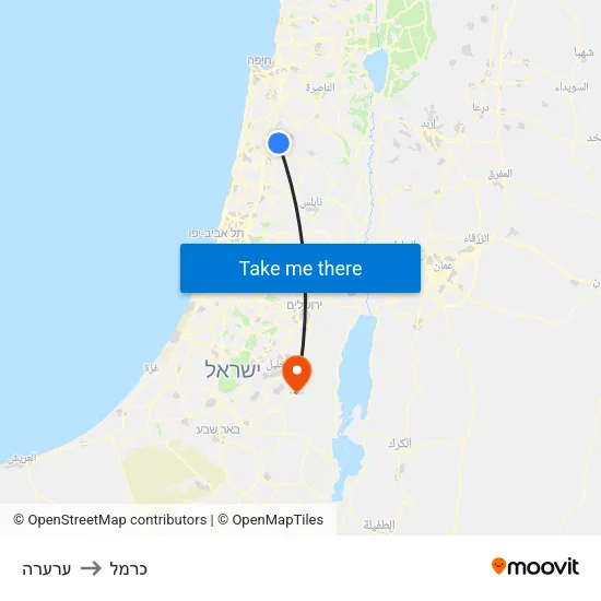 ערערה to כרמל map