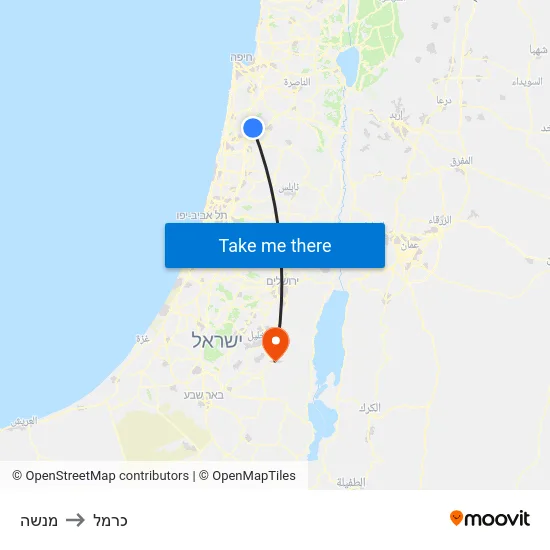 מנשה to כרמל map