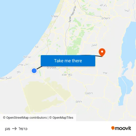מגן to כרמל map