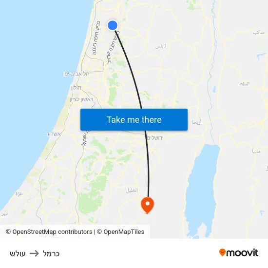 עולש to כרמל map