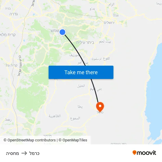 מחסיה to כרמל map