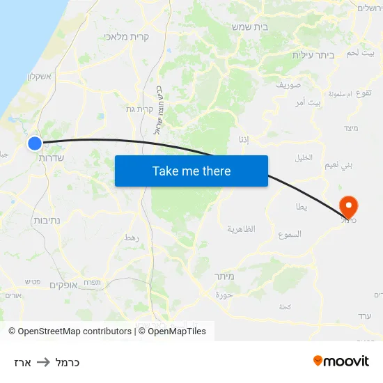 ארז to כרמל map