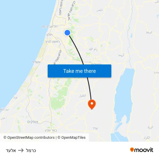 אלעד to כרמל map