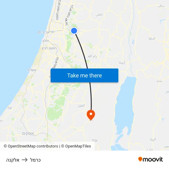 אלקנה to כרמל map