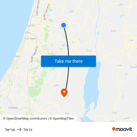 אריאל to כרמל map