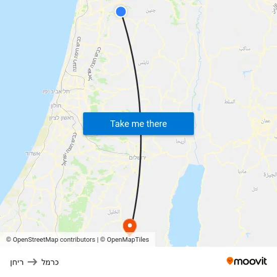 ריחן to כרמל map