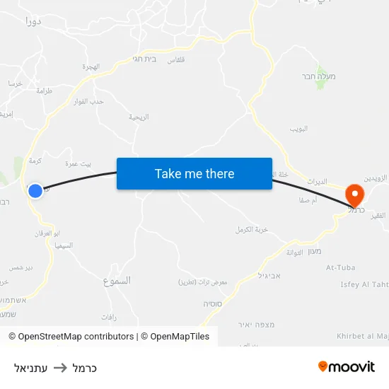 עתניאל to כרמל map