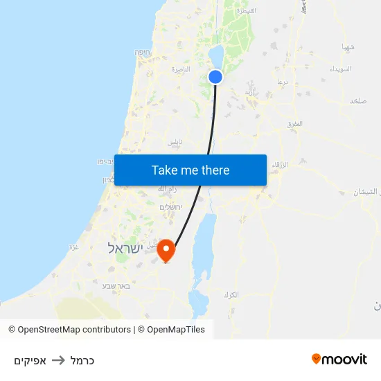 אפיקים to כרמל map