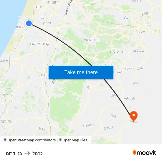 בני דרום to כרמל map
