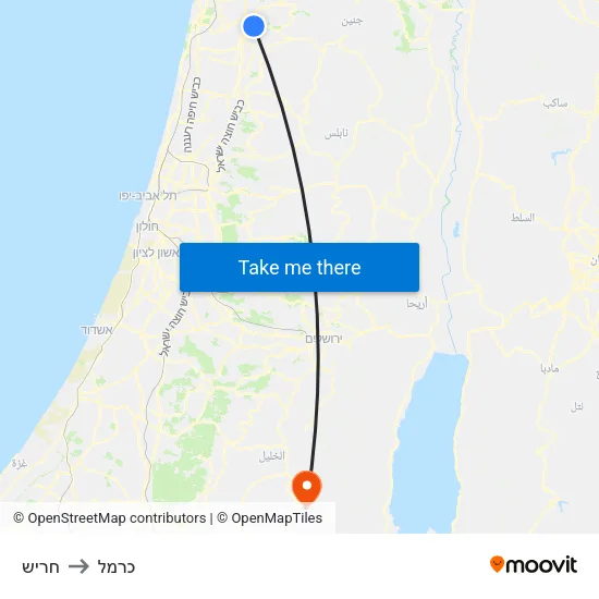 חריש to כרמל map