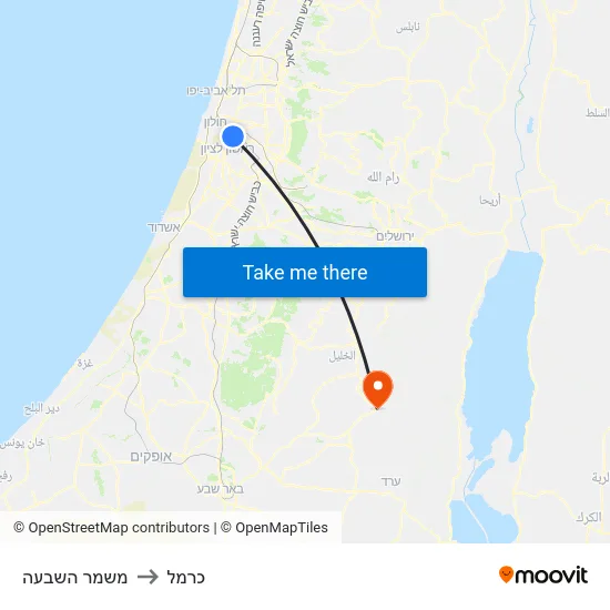 משמר השבעה to כרמל map