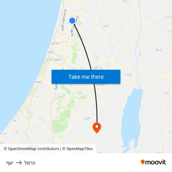 יעף to כרמל map