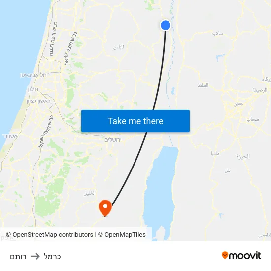 רותם to כרמל map
