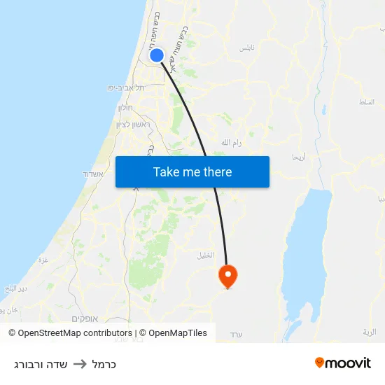 שדה ורבורג to כרמל map