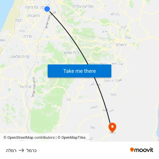רמלה to כרמל map