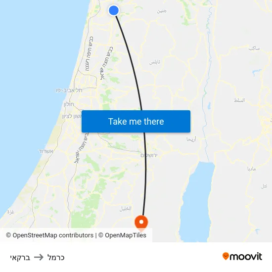 ברקאי to כרמל map