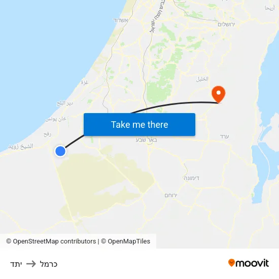 יתד to כרמל map