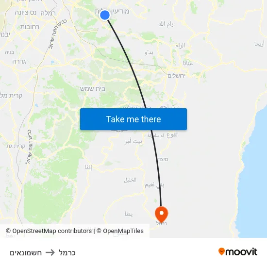 חשמונאים to כרמל map