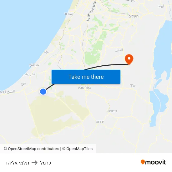 תלמי אליהו to כרמל map