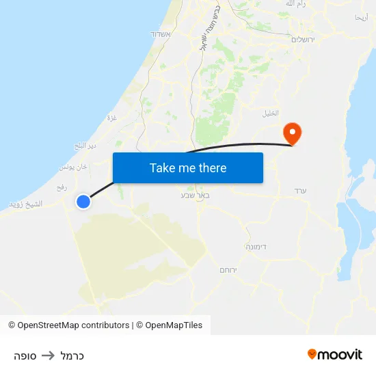 סופה to כרמל map