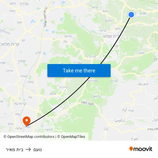 בית מאיר to נועם map