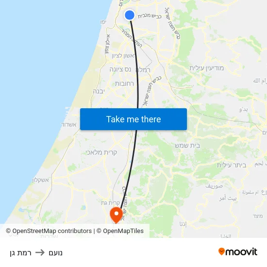 רמת גן to נועם map