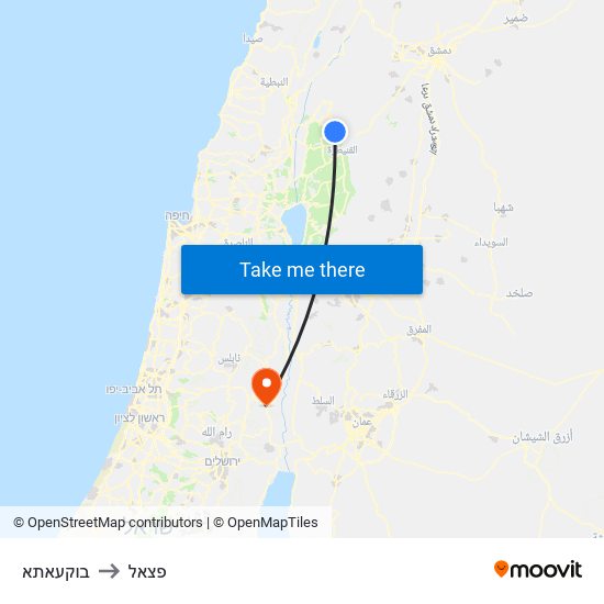 בוקעאתא to פצאל map