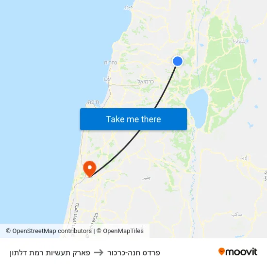 פארק תעשיות רמת דלתון to פרדס חנה-כרכור map