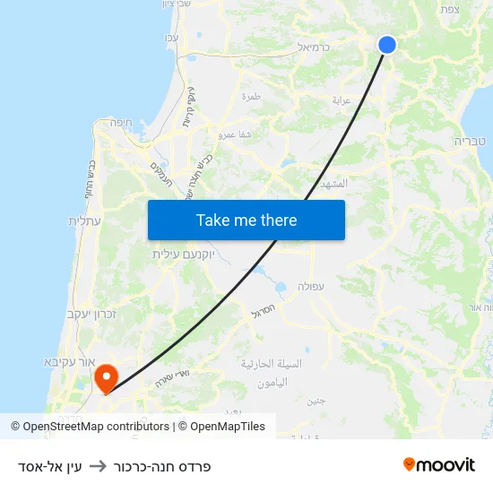 עין אל-אסד to פרדס חנה-כרכור map