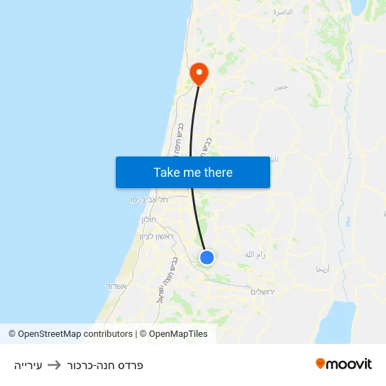 עירייה to פרדס חנה-כרכור map