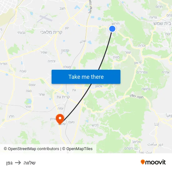 גפן to שלווה map