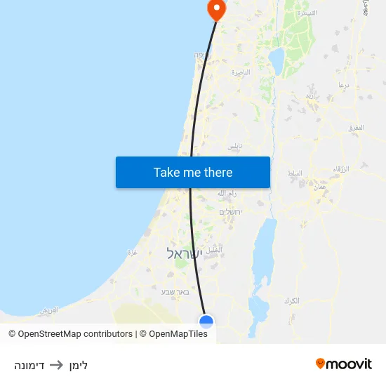 דימונה to לימן map