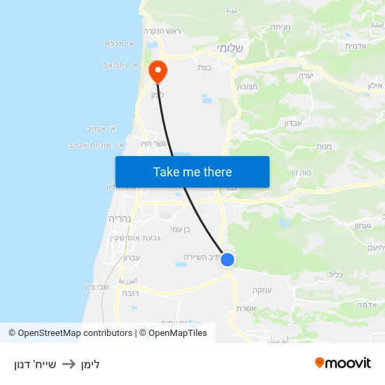 שייח' דנון to לימן map