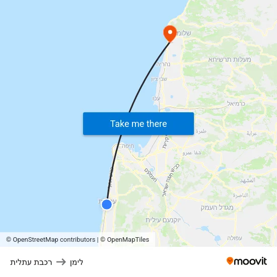 רכבת עתלית to לימן map