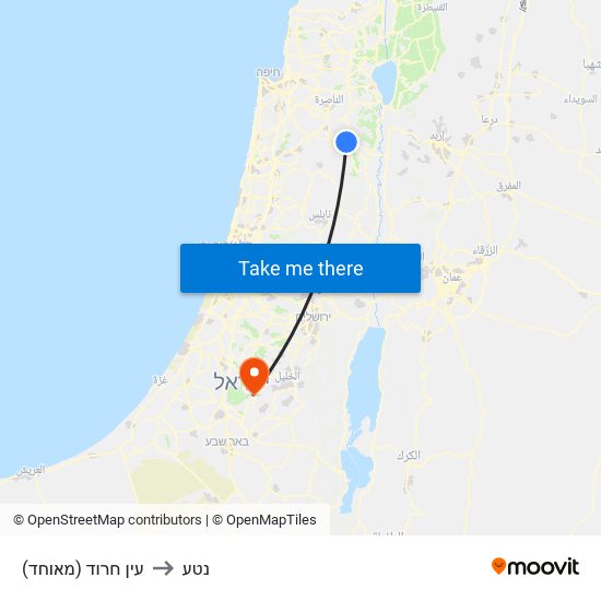 עין חרוד (מאוחד) to נטע map