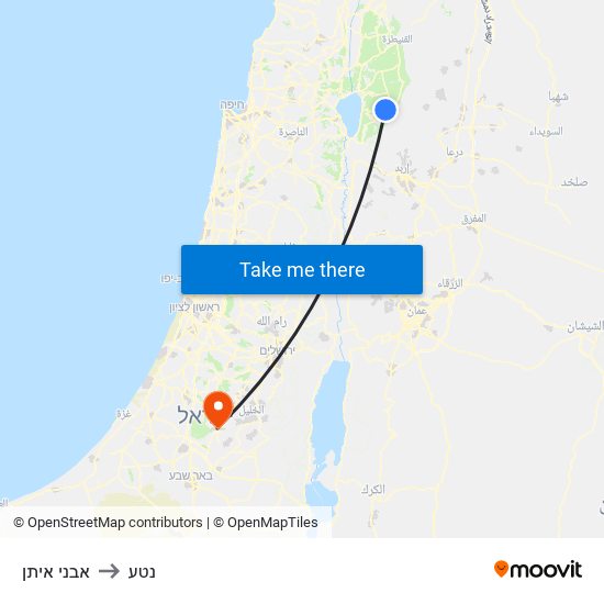 אבני איתן to נטע map