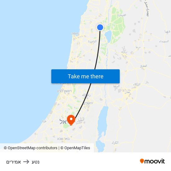 אמירים to נטע map