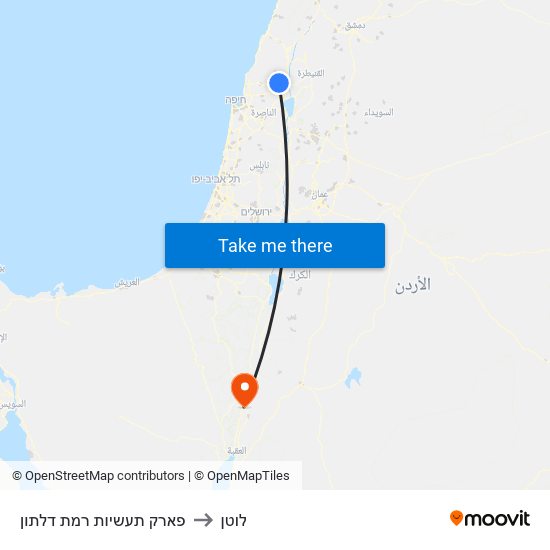 פארק תעשיות רמת דלתון to לוטן map