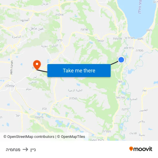 מנחמיה to ניין map