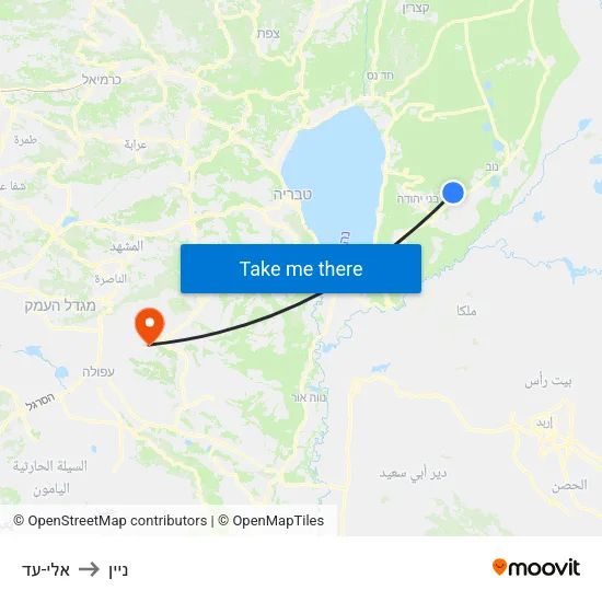 אלי-עד to ניין map