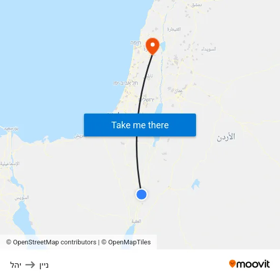 יהל to ניין map