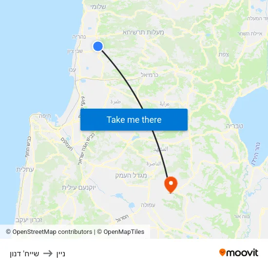 שייח' דנון to ניין map
