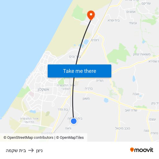 בית שקמה to ניצן map