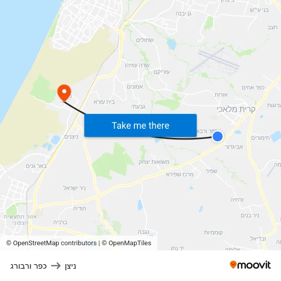 כפר ורבורג to ניצן map