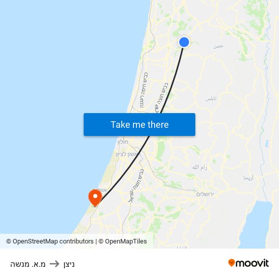 מ.א. מנשה to ניצן map