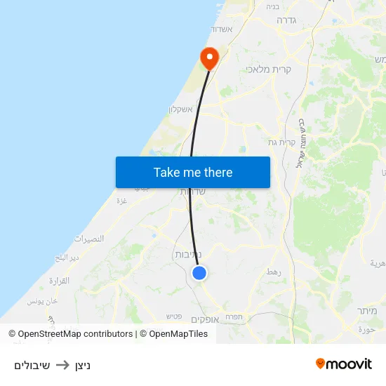 שיבולים to ניצן map