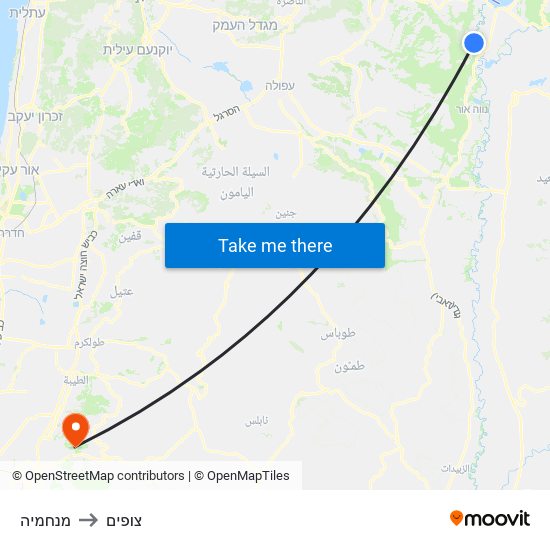 מנחמיה to צופים map